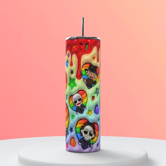 Horror killers rainbow 3D puffy tumbler 20 oz - Picture 2 of 3